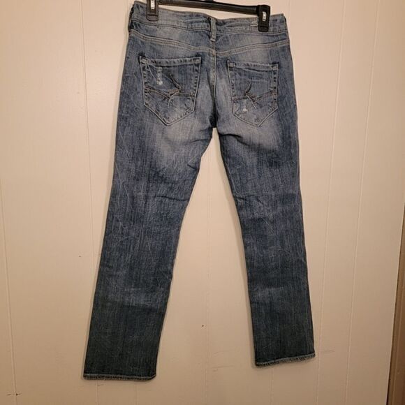 Silver Jeans Sam Boyfriend Distressed Denim 27x30 - Picture 2 of 5